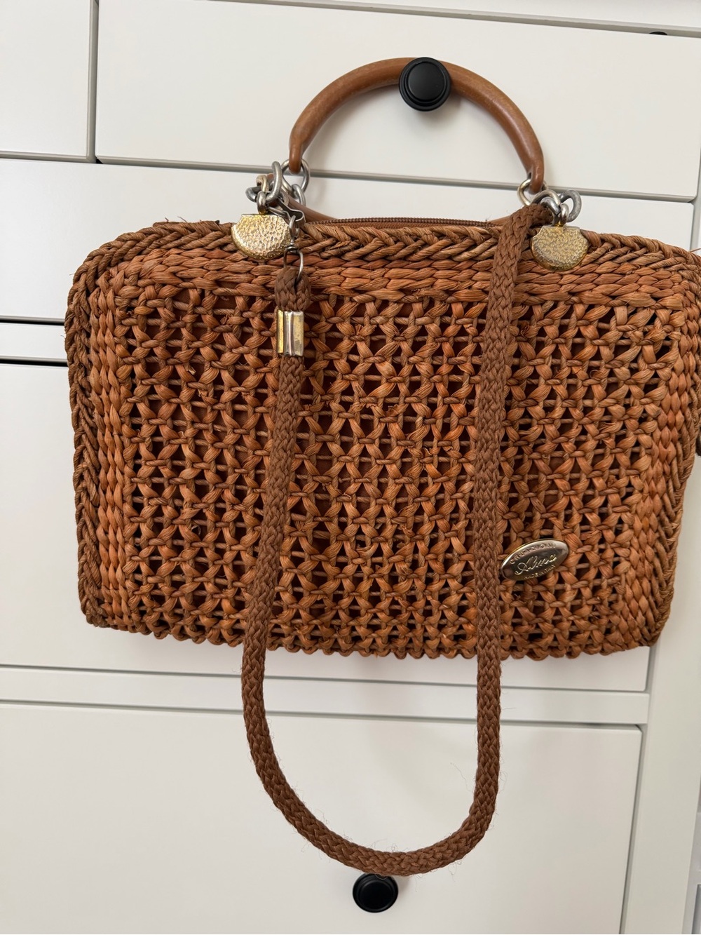 Vintage Creazioni Alma Woven Straw Crossbody Satchel Bag – Made in Italy - Picture 5 of 14